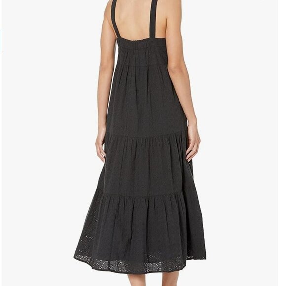 The Drop Women's Britt Tiered Maxi Tent Dress black eyelet size Small - Picture 2 of 3